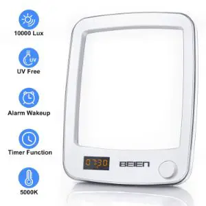 BEIEN Dimmable Therapy Energy Light Alarm Clock