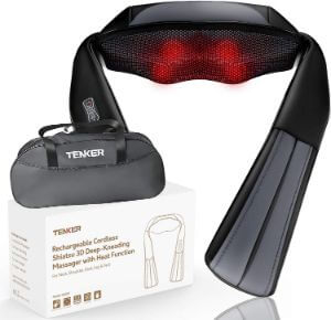 TENKER Shiatsu Cordless Neck Back and Shoulder Massager