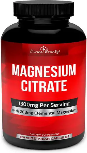 Divine Bounty Pure Magnesium Citrate Capsules