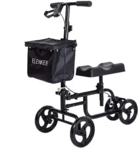 ELENKER Knee Scooter Economy Steerable Knee Walker Ultra Compact & Portable Crutch Alternative