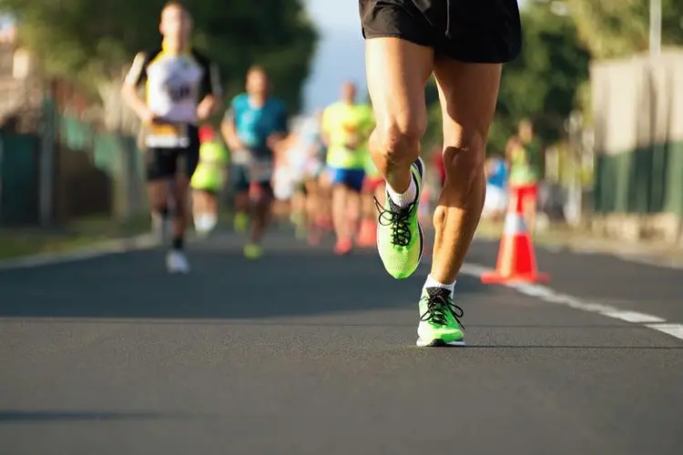 People running a half marathon
