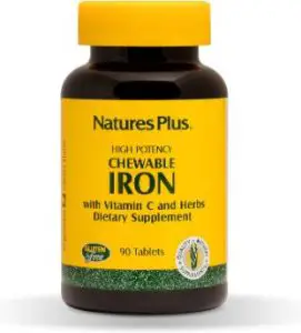 NaturesPlus High Potency Chewable Iron Tablets