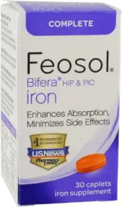 Feosol Complete with Patented Bifera Iron Caplets