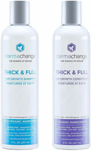 DermaChange Organic Vegan Hair Growth Shampoo and Conditioner Set