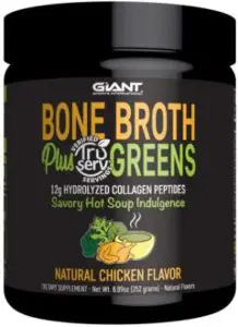 Giant Sports International Bone Broth Plus Greens & Collagen Peptides Protein Powder