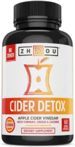 Zhou Nutrition Cider Detox Apple Cider Vinegar Capsules with Ginger, Turmeric & Cayenne 