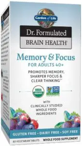 Garden of Life Dr. Formulated Organic Brain Health Memory & Focus for Adults 40+